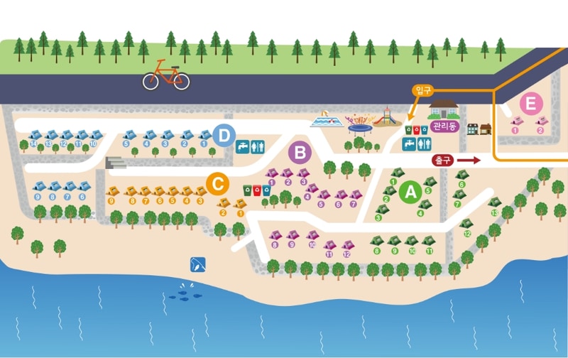경호강 캠핑장 배치도 1