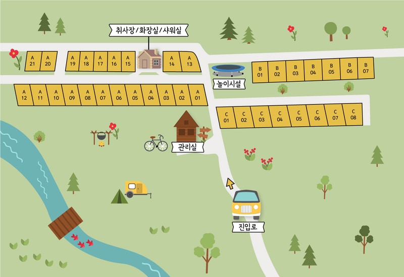 진도 카멜리아 힐즈 오토캠핑장 배치도 1