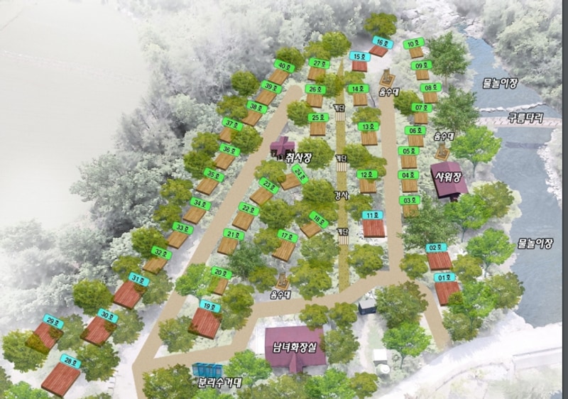 구수곡 자연휴양림 배치도 1
