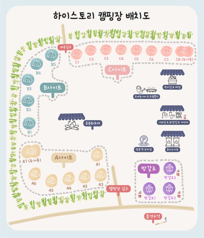 하이스토리 캠핑장 배치도 1