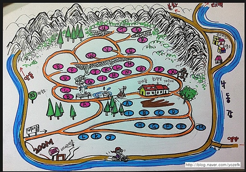 청량산 나무네숲 캠핑장 배치도 1